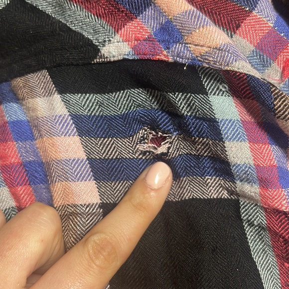 Rails 'Hunter' Plaid Shirt in BLACK MELON / AQUA size medium - Picture 4 of 8